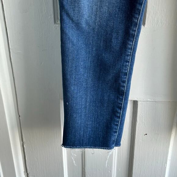 Agolde Sophie High Rise Raw Hem Crop Skinny Jean Dark Wash - Picture 6 of 10